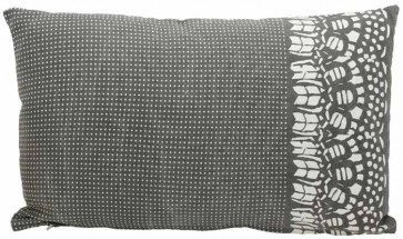 Charcoal Country Lace Rectangle Cushion
