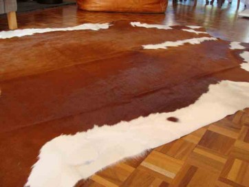 Brown and White Hereford Cowhide Rug
