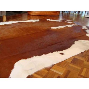 Brown and White Hereford Cowhide Rug